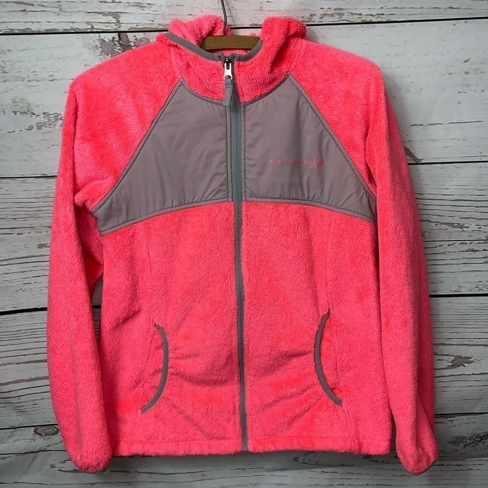 EUC Free Country Neon Coral Pink Fleece XL